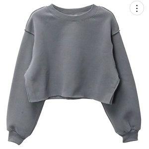 Women Cropped Sweatshirt Long Sleeves Pullover Fleece Crop Tops